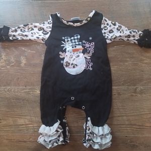 Baby girl  infant snowman winter outfit